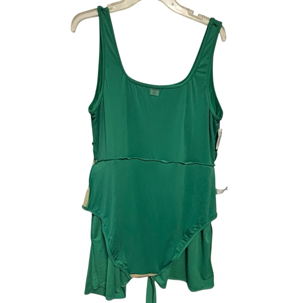 NWT Old Navy UPF Side-Tie Swimsuit Dress Beach Cruiser Green 3X Modest Skirted - Picture 6 of 12